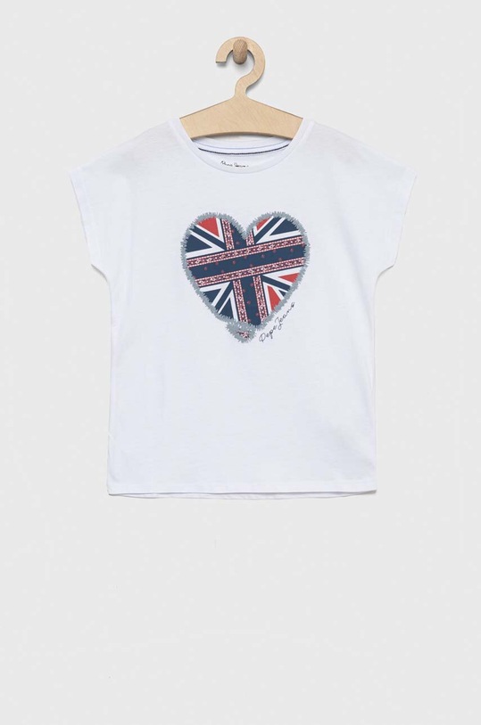Pepe Jeans t-shirt bawełniany dziecięcy nadruk biały PG502959
