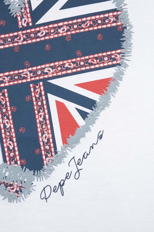 Dziewczynka Pepe Jeans t-shirt bawełniany dziecięcy PG502959 biały