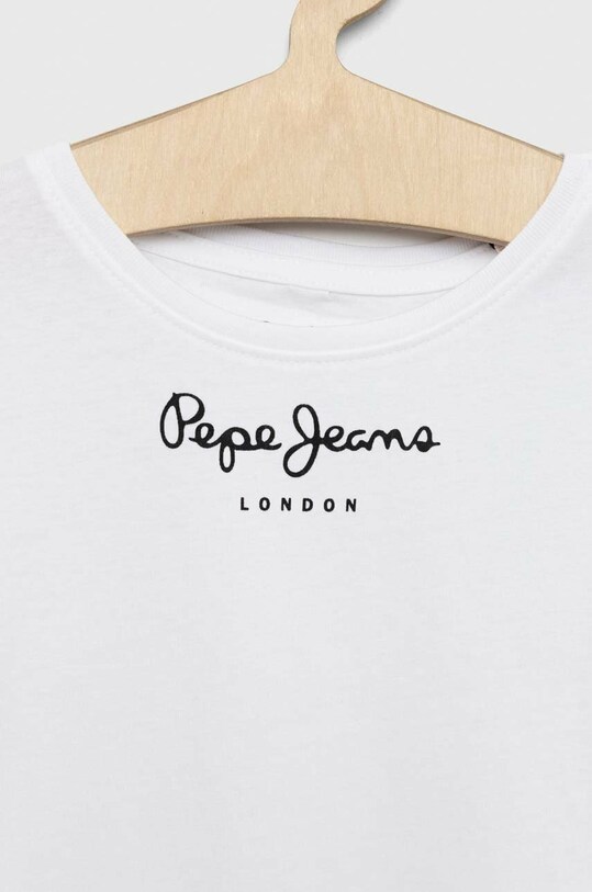 Дівчинка Дитяча бавовняна футболка Pepe Jeans PG502960 білий