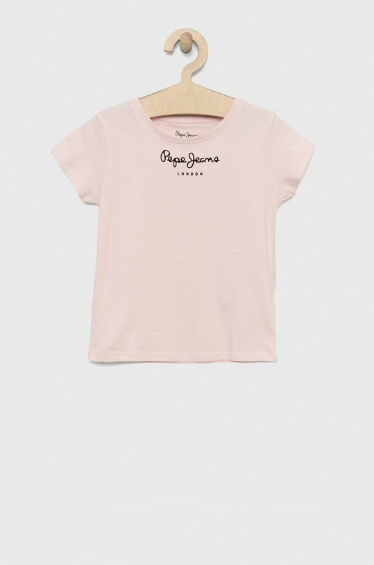 Dětské bavlněné tričko Pepe Jeans kulatý růžová PG502960