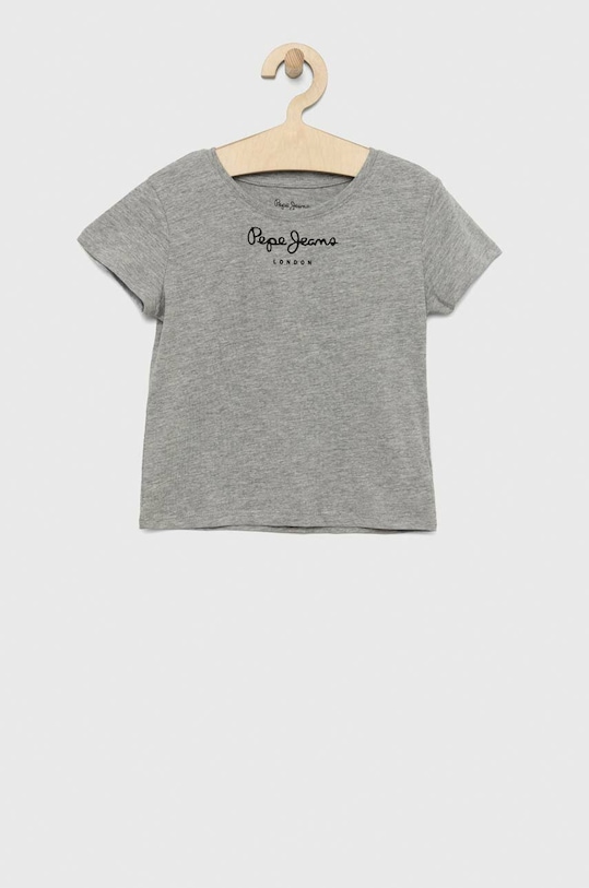 Παιδικό βαμβακερό μπλουζάκι Pepe Jeans στάμπα γκρί PG502960