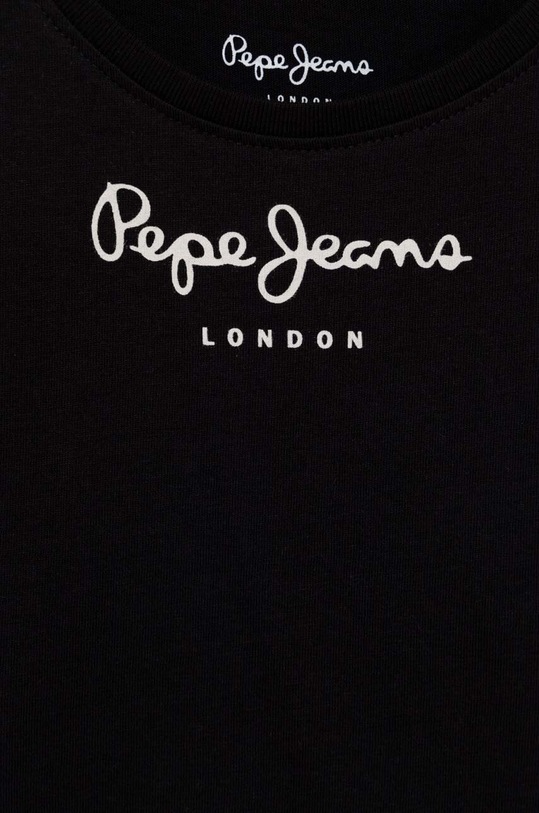 Dziewczynka Pepe Jeans t-shirt bawełniany dziecięcy PG502960 czarny