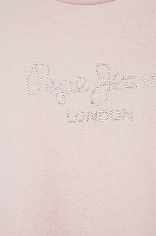 Dziewczynka Pepe Jeans t-shirt bawełniany dziecięcy Nuria PG502460.PPYX różowy