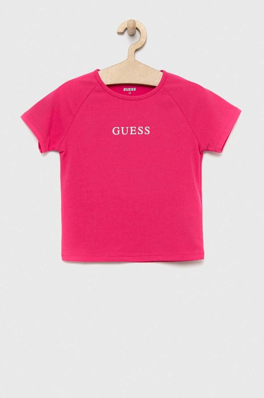 Guess t-shirt dziecięcy z elastanem różowy J3RI34.KABR0.PPYX