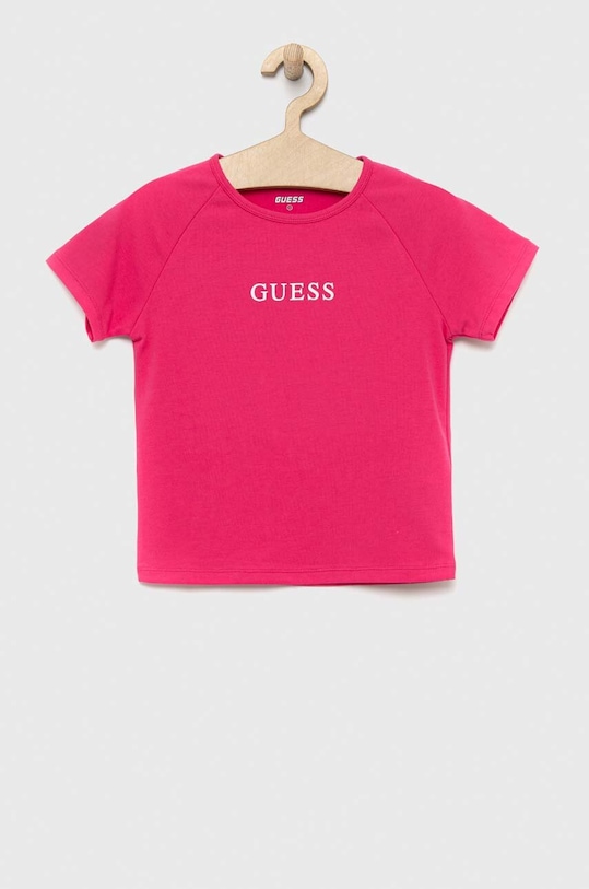 Guess t-shirt dziecięcy z elastanem różowy J3RI34.KABR0.PPYX