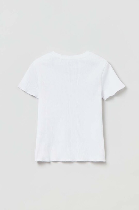 OVS t-shirt bawełniany dziecięcy 1687421.Girl.10.15years biały SS23