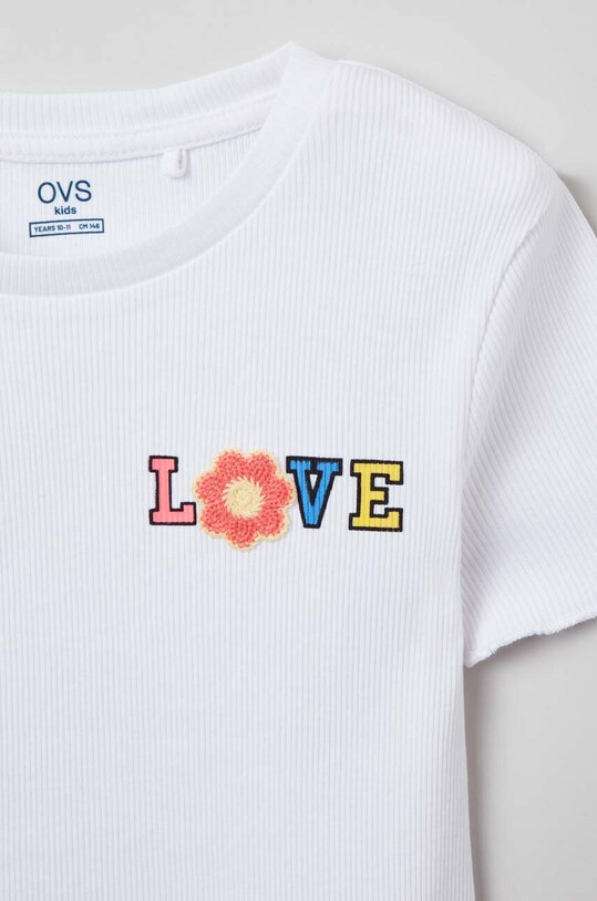 Dziewczynka OVS t-shirt bawełniany dziecięcy 1687421.Girl.10.15years biały