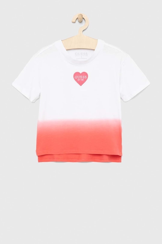 Παιδικό βαμβακερό μπλουζάκι Guess J3GI05.K8HM0.PPYX λευκό SS23