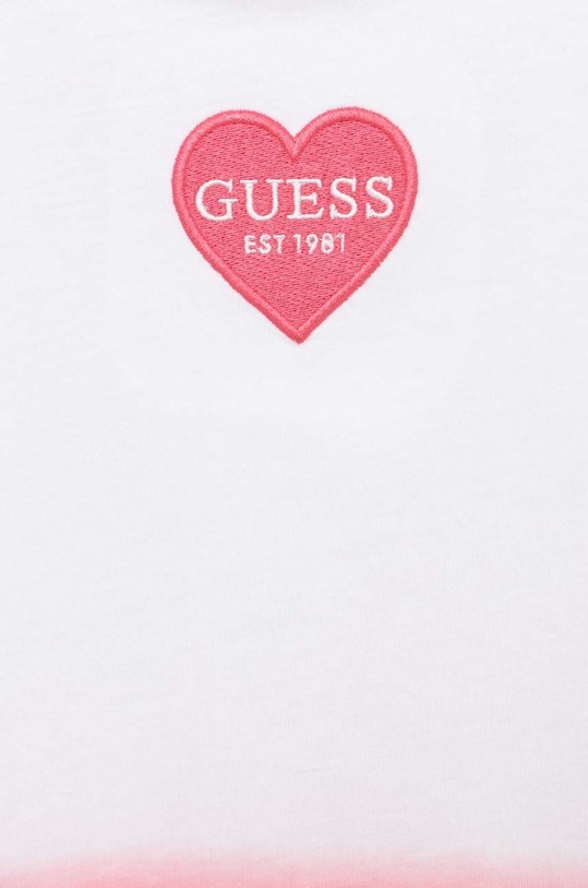 Παιδικό βαμβακερό μπλουζάκι Guess λευκό J3GI05.K8HM0.PPYX