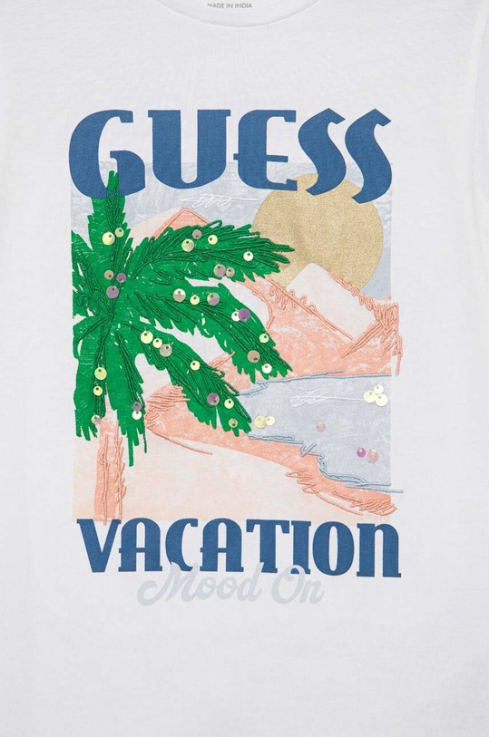 Dziewczynka Guess t-shirt bawełniany dziecięcy J3GI26.K8HM0.PPYX biały