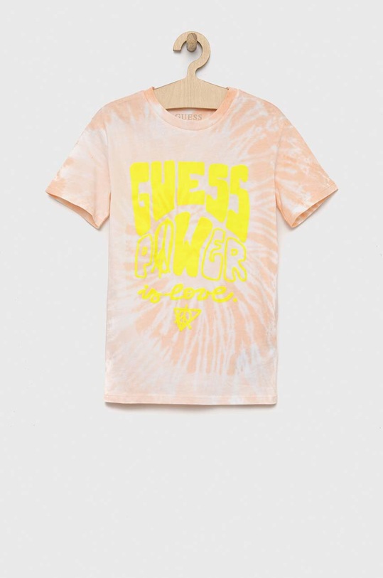 Παιδικό βαμβακερό μπλουζάκι Guess βαμβάκι πορτοκαλί J3GI34.K8HM3.PPYX