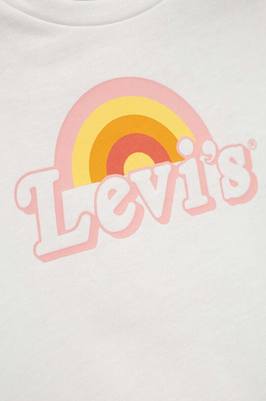 DÍVKA Bavlněné dětské tričko Levi's 1EH048 bílá