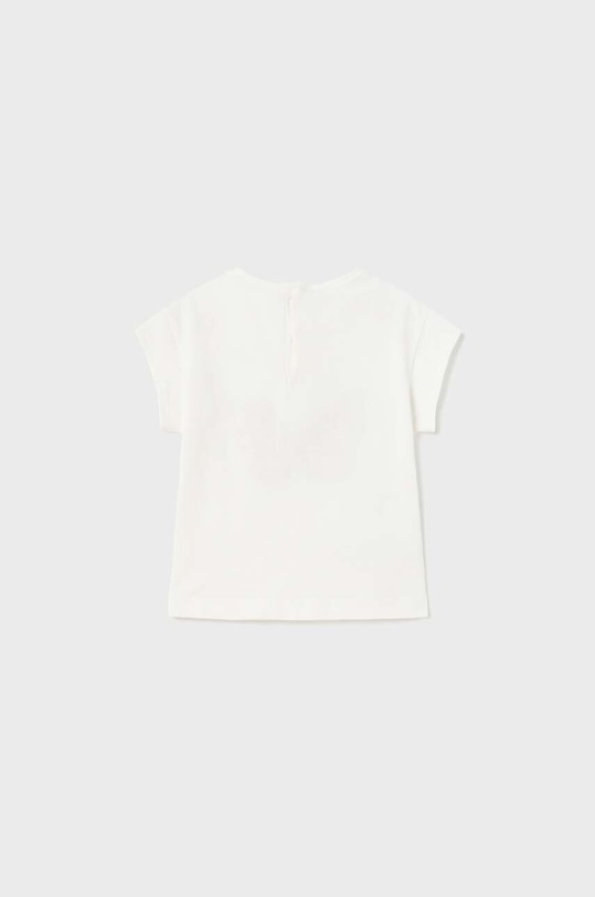 Mayoral t-shirt bawełniany niemowlęcy 1008.4F.BABY.G beżowy SS23