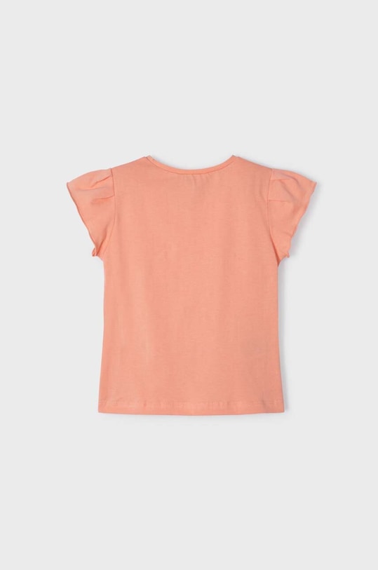 Mayoral t-shirt bawełniany dziecięcy 3062.6F.MINI pomarańczowy SS23