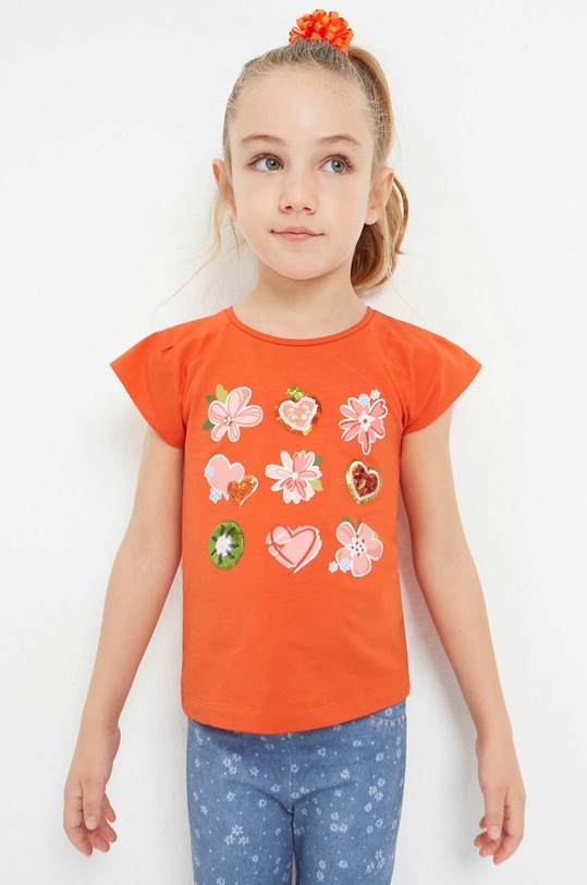 Mayoral t-shirt dziecięcy z elastanem pomarańczowy 3071.6P.MINI