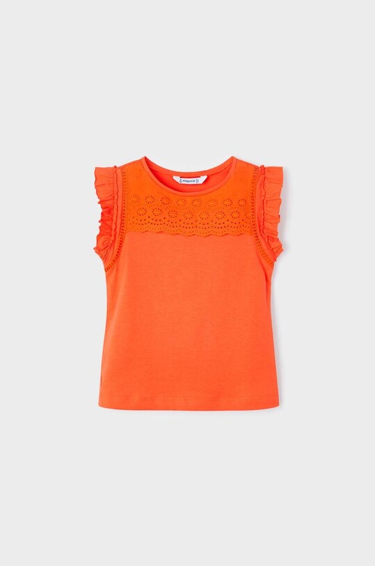 Mayoral top bawełniany dziecięcy 3074.6G.MINI pomarańczowy SS23