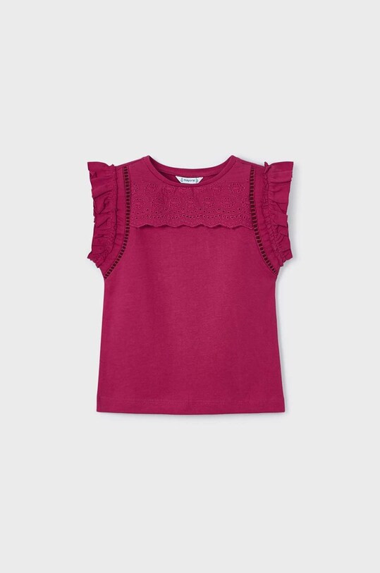 Mayoral top bawełniany dziecięcy bawełna bordowy 3074.6G.MINI