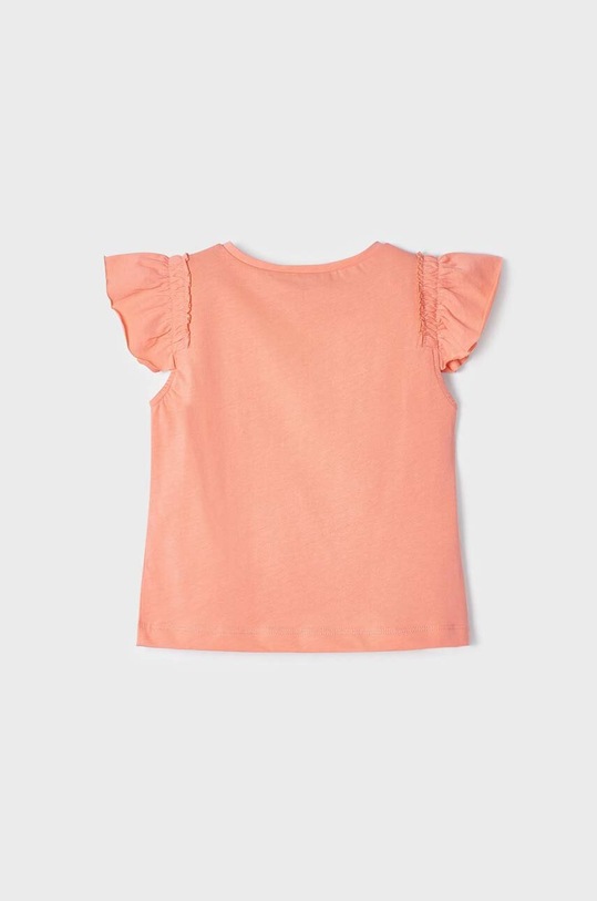 Mayoral t-shirt bawełniany dziecięcy 3076.6H.MINI pomarańczowy SS23