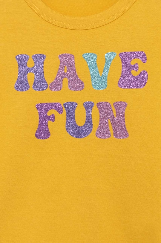 Dziewczynka United Colors of Benetton t-shirt bawełniany dziecięcy 3096C10AV.G.SEASONAL żółty