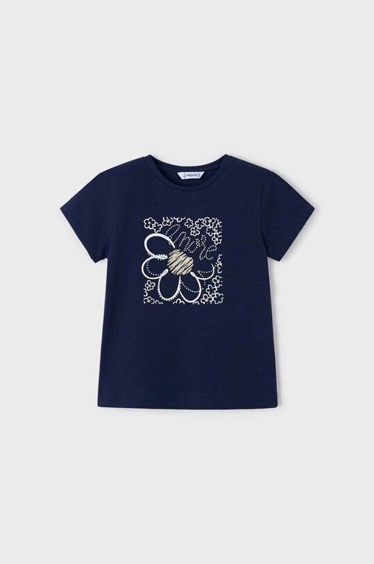 Mayoral t-shirt bawełniany dziecięcy nadruk granatowy 174.6E.MINI