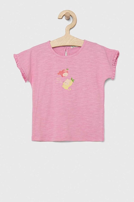 Pamučna majica kratkih rukava za bebe United Colors of Benetton pamuk ljubičasta 3F93A102I.W.SEASONAL