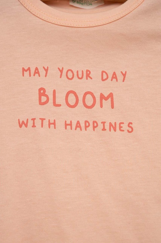 Dziewczynka United Colors of Benetton t-shirt bawełniany niemowlęcy 3I1XA102N.W.SEASONAL pomarańczowy