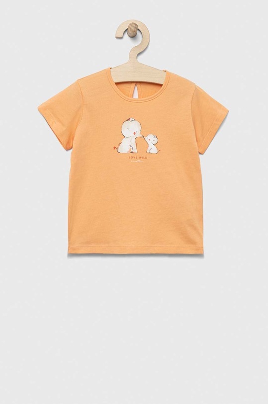 United Colors of Benetton tricou din bumbac pentru bebelusi print portocaliu 3I1XA102U.W.SEASONAL
