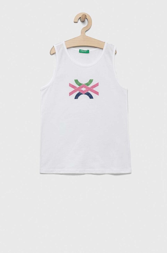 Детски памучен топ United Colors of Benetton памук бял 3I1XCH012.G.SEASONAL