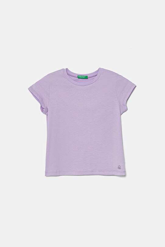 Детская хлопковая футболка United Colors of Benetton хлопок фиолетовой 3I1XG106Y.P.SEASONAL