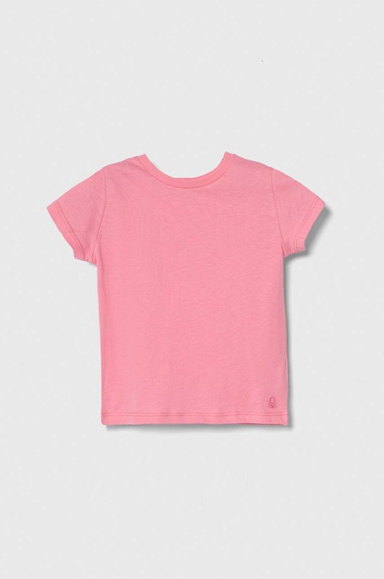 United Colors of Benetton t-shirt bawełniany dziecięcy nadruk różowy 3I1XG106Y.P.SEASONAL