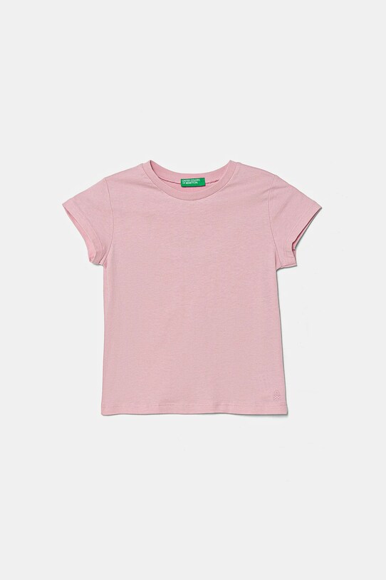United Colors of Benetton t-shirt bawełniany dziecięcy nadruk różowy 3I1XG106Y.P.SEASONAL