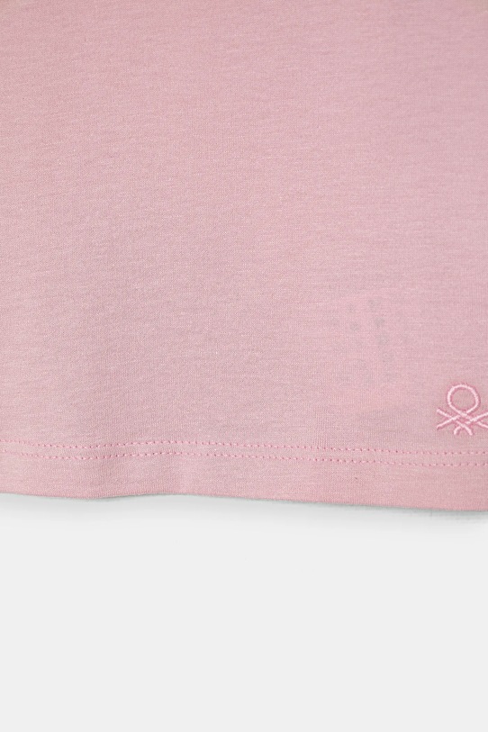 Dziewczynka United Colors of Benetton t-shirt bawełniany dziecięcy 3I1XG106Y.P.SEASONAL różowy