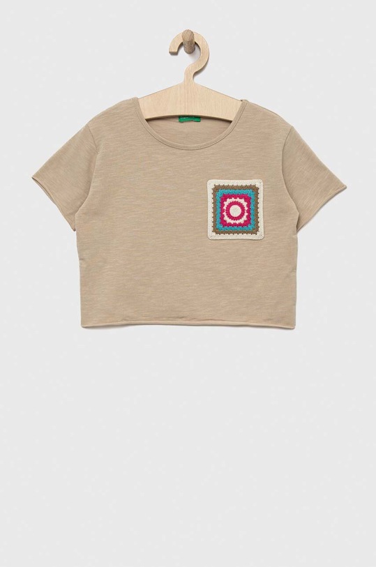 Dětské tričko United Colors of Benetton s elastanem béžová 3LHAC10BV.G.SEASONAL
