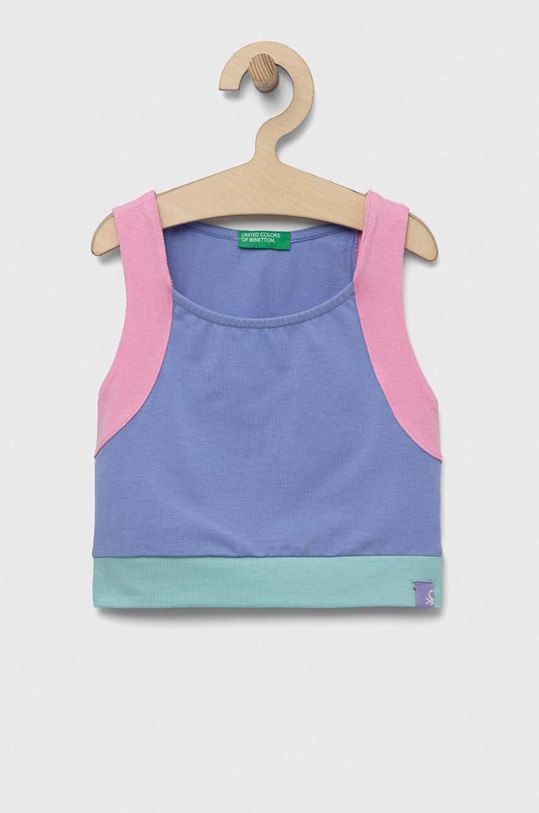 United Colors of Benetton top dziecięcy wzorzyste fioletowy 3P4ZCH00O.G.SEASONAL