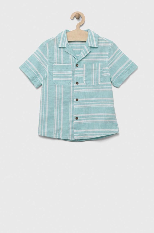 Детская хлопковая рубашка United Colors of Benetton узор бирюзовый 5JKCCQ01J.G.SEASONAL