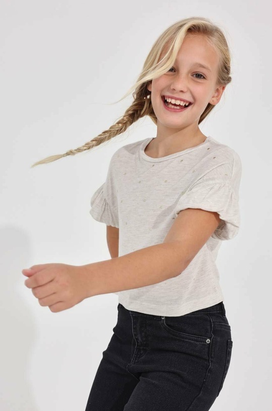 Mayoral t-shirt dziecięcy aplikacja beżowy 6045.8C.JUNIOR