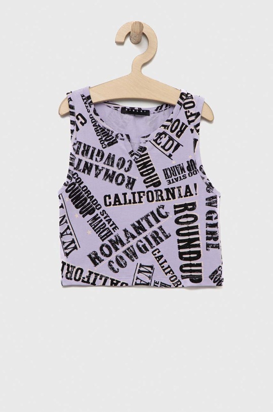 Sisley top dziecięcy wzorzyste fioletowy 3QRDXH00D.G.SEASONAL