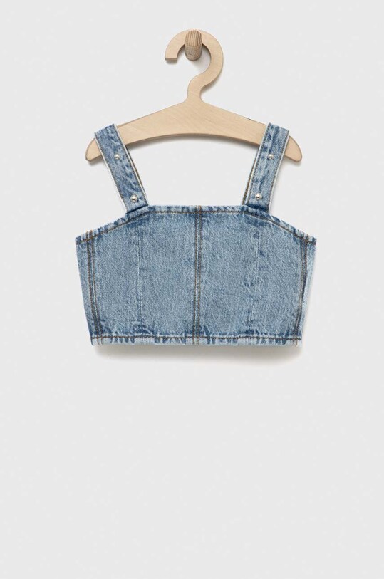 Džínsový top Sisley 5YO7YH001.G.SEASONAL modrá SS23
