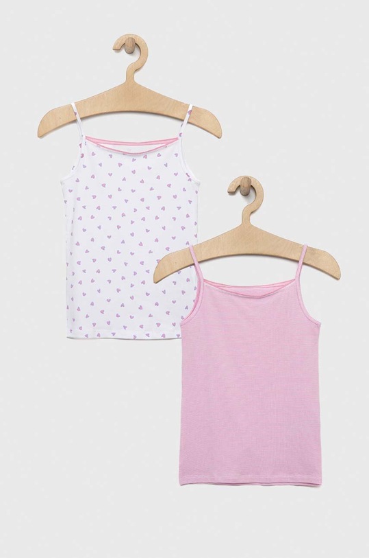 United Colors of Benetton top dziecięcy 2-pack wzorzyste różowy 33BE0H00G.G.SEASONAL