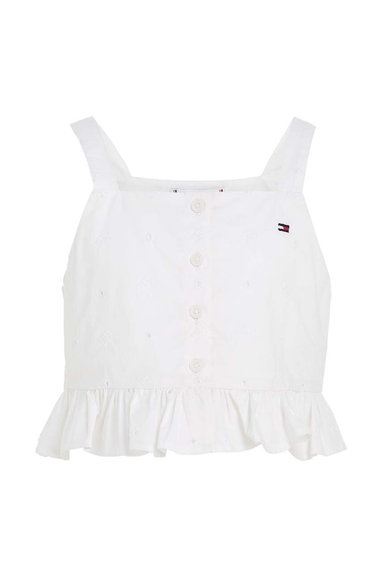 Бавовняна блузка Tommy Hilfiger KG0KG07289.PPYX білий SS23