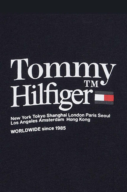 Παιδικό βαμβακερό μπλουζάκι Tommy Hilfiger μαύρο KG0KG07256.PPYX