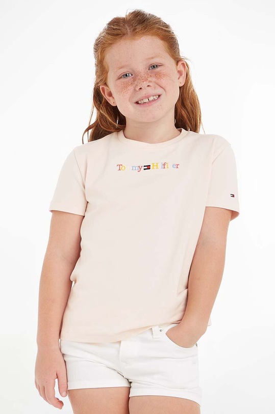 Tommy Hilfiger t-shirt dziecięcy aplikacja różowy KG0KG07263.PPYX
