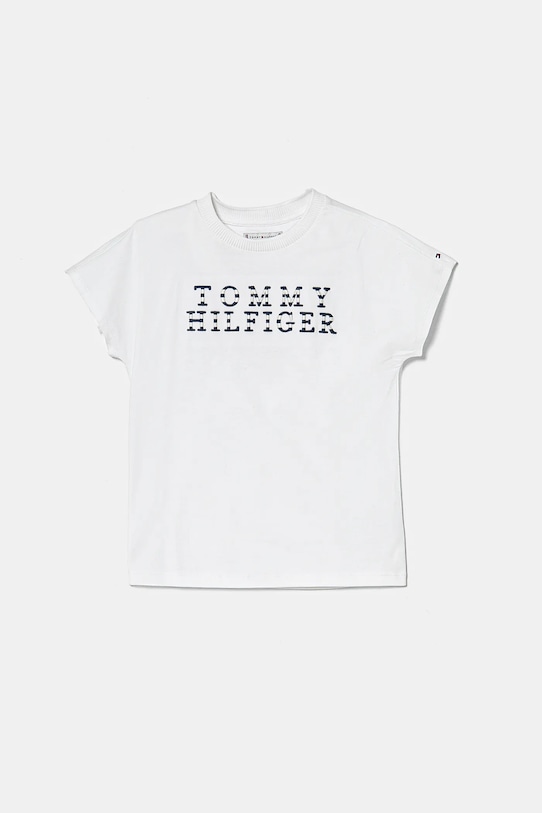 Tommy Hilfiger t-shirt bawełniany dziecięcy aplikacja biały KG0KG07269.PPYX