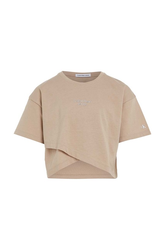 Calvin Klein Jeans t-shirt bawełniany dziecięcy IG0IG01938.PPYX beżowy SS23