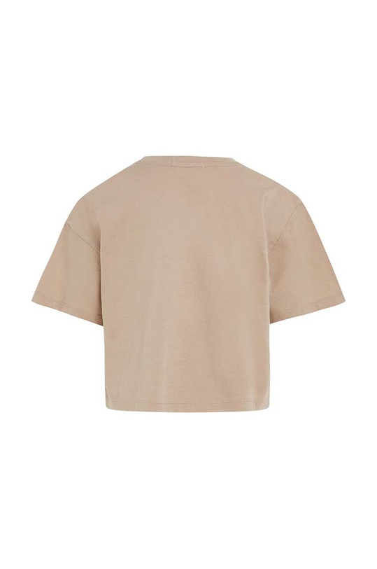 Dziewczynka Calvin Klein Jeans t-shirt bawełniany dziecięcy IG0IG01938.PPYX beżowy