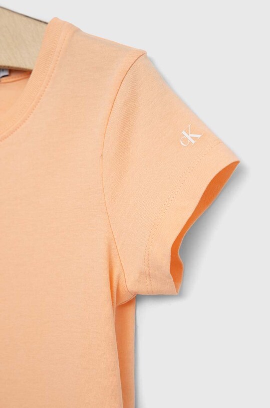 Otroška bombažna kratka majica Calvin Klein Jeans oranžna IG0IG01940.PPYX