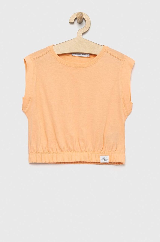 Calvin Klein Jeans top bawełniany dziecięcy bawełna pomarańczowy IG0IG01942.PPYX