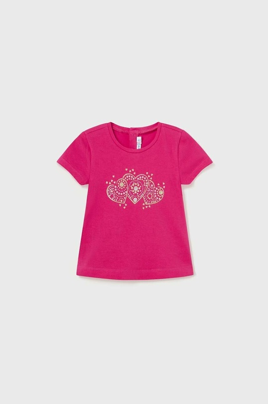Mayoral t-shirt niemowlęcy z elastanem różowy 105.4F.BABY