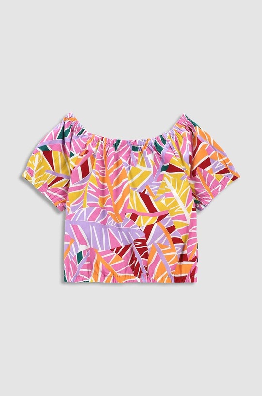 Девочка Детская хлопковая футболка Coccodrillo WC3140201JGK фиолетовой