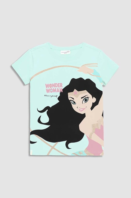 Детска тениска Coccodrillo x Wonder Woman WC3143208LIG тюркоазен SS23